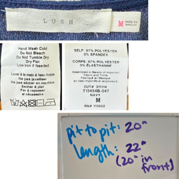 LUSH Navy Knot Front Cami Tank Size M - Picture 7 of 10